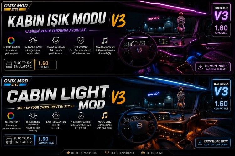 ETS2 - Kabin Işığı Modu (1.60)